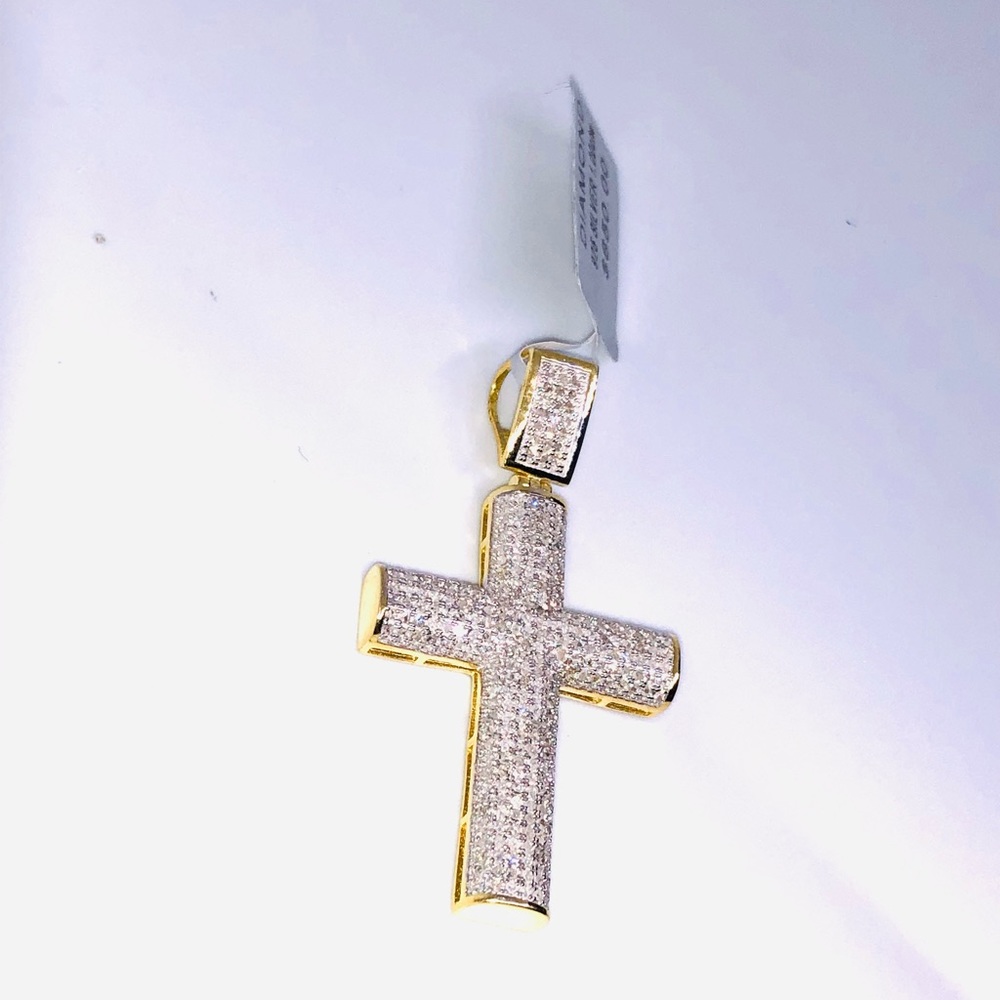 Certified Genuine Real diamond Cross pendant charm Not CZ not fake! 1 CT natural - Picture 5 of 10